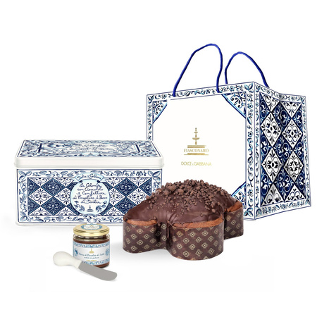 La Colomba Dolce & Gabbana włoska babka czekoladowo-poziomkowa + krem czekoladowy Fiasconaro D&G 800g+200g