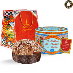 Panettone Dolce & Gabbana włoska babka z sycylijskimi migdałami Fiasconaro D&G 1kg