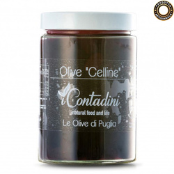 apulijskie czarne oliwki z pestką iContadini Olive Celline 550g