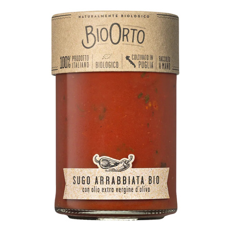 gotowy włoski sos pomidorowy z papryczką chili BioOrto Sugo Arrabbiata Bio 350g