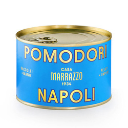 włoskie pomidory Pelati z Neapolu w soku pomidorowym z bazylią Casa Marrazzo Pomodori Pelati Napoli 420g