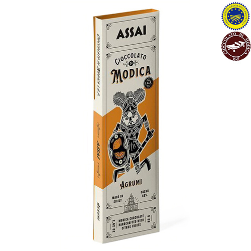 sycylijska czekolada Modica IGP z cytrusami ASSAI Cioccolato di Modica IGP agli Agrumi 80g