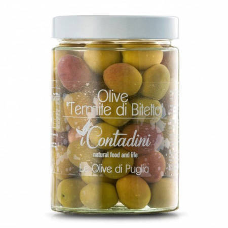 apulijskie oliwki z pestką iContadini Olive Termite di Bitetto 550g