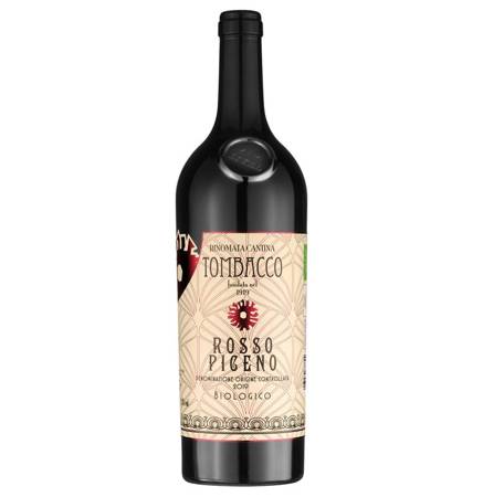 czerwone wino wytrawne Tombacco Rosso Piceno DOC biologico